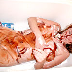 Second pic of Messy Lady Tub Play - messy food and messy fetish with wam fetish
