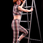 First pic of Cute Fair Skin Redhead Teen Strips Off Tight Plaid Pants