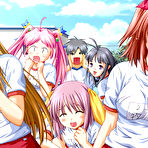 First pic of Big titted hentai schoolgirls in swimsuits