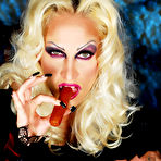 Second pic of Hungry Vampire Alira Astro Teasing with her tattoo evil pussy