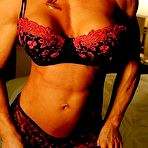 Second pic of Muscular pornstar lingerie strip tease