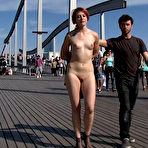 Fourth pic of Public disgrace - Skinny redhead sex slave used and humiliated in public rough normal and anal sex