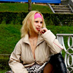 First pic of Dirty Public Nudity. Bouncing tit blonde babe.