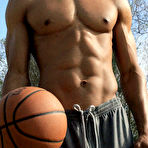 Third pic of Big Black Dick Solo Masturbation on the Basketball Field