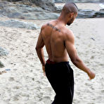 First pic of Big Dick Black Surfer Masturbating on the Beach
