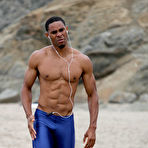 First pic of Black Muscle Man Working Out on The Beach
