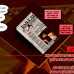 Fourth pic of Movie star scandal 3D xxx comics and anime hentai fetish cartoons about young redhead babe with long legs in nylon pantyhose, panty lingerie and on high heels caught nude home alone by crazy lesbian brunette fan with dildo
