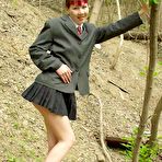 First pic of Teens In Space - Human schoolgirl Cleo in uniform unveils her tits on planet Spelonia