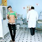 First pic of Angela visits bizzare gyno doctor to have her pussy stretched with speculum