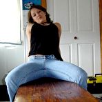 First pic of Brunette hottie strips naked and masturbates