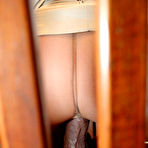 Fourth pic of More Free Pics of Hot Jeanswing in Pantyhose with a big black Dildo