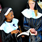 First pic of Horror Sex Lesbian Nun Eve seducing virgin Ami Emerson