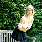 Third pic of Cougar squeezes her tits outdoors | MATURE XXX PICS