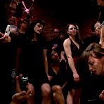 Second pic of Public Disgrace - People watch slut fucked in rough anal sex and choking in extreme blowjob within nasty orgy