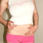 First pic of Boob Study - Curly haired busty blonde Sapphire loves to brush her teeth topless