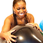 Third pic of Black big boob Tattoo BBW Star Popping Huge Balloons