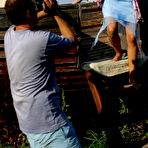 Fourth pic of Hot Blonde Teen Posing Outside Nude