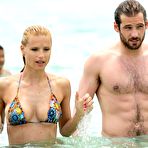 Second pic of Michelle Hunziker sexy in bikini on the beach in Miami