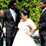 First pic of Latina BBW Karla Lane blowing big black cocks during her wedding