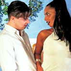 First pic of Stunning ebony babe getting seduced by white guy