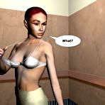 Fourth pic of Hardcore couple in the lift: 3D porn anime comics about young petite redhead babe having sex with big cock of hairy lover