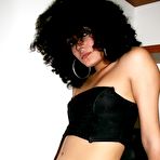 Fourth pic of Frizzy Haired Brunette Strokes Her Shecock In Kitchen