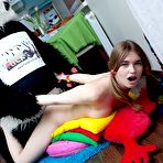 Third pic of Kinky sex toy play in the kitchen - Panda fuck