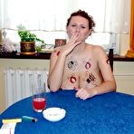First pic of Nature Breasts - Redhead Plumper Gets Boobs Painted