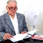 First pic of Tricky Old Teacher - Slim Teen Handling Aged Dick