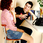 First pic of AnalSaga.com: Bigtitted stockings girl and her co-worker taking time for ass-fucking on the sofa