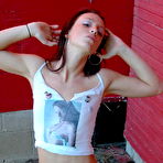 Third pic of Small breasted brunette teen showing off her tight and sexy body