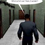 Fourth pic of Criminal girl in a prison: hot 3D BDSM anime comics about mad lesbian and legs fetish sex