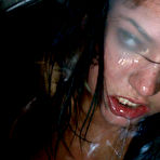 Fourth pic of Public Disgrace - Brunette humiliated in public sex in wash machine shop in deepthroat and anal sex romp