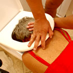 Fourth pic of Mature housewife gets fucked in the toilet