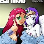 First pic of Raven boned by Robin and gets cum sprayed on her face \\ Online Super Heroes \\