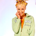 First pic of Hanna's HoneyPot Porn Picture Gallery : Lithe cutie slowly undresses and fucks a large ribbed dildo