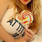 First pic of Boob Study - Big titted blonde Brooke loves sucking on her lollypop and showing off her big boobs