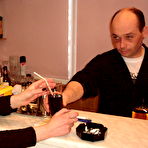 First pic of Hot little girl was hard banged by perverted guy who chained her to the water pipe and has cruel fun pushing his curved cock in all her holes.