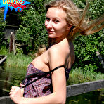 First pic of Public flashing - Busty teen gives her hole a rubbing on a bridge