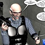 Fourth pic of Bizarre sci-fi sex story 3D xxx anime comics about BDSM bondage female domination of big tits fat chubby mature housewife in nurse uniform: hentai fetish cartoons and femdom fantasy about ugly monster from large belly of plumper doctor