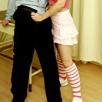 First pic of This horny fucking teen gets the teachers cock in detention