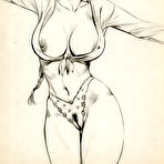 Second pic of Tomb Raider masturbates and gives a blowjob to cock \\ I Draw Porn \\