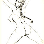 Fourth pic of Tomb Raider masturbates and gives a blowjob to cock \\ I Draw Porn \\