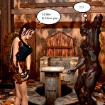 Third pic of Lara Croft and stone dick: 3D comics and anime story about hardcore and bizarre adventures of famous young busty maid