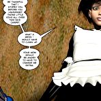 Third pic of French maid & virgin boy: 3D hentai comics and anime legs fetish story about the 1-th oral cumshot of petite teen babe Fufu in sexy uniform