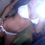 Fourth pic of Camwhoring heavy-chested babe in white bikini