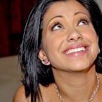 Fourth pic of 8th Street Latinas Sexy asian babe gives blowjob on sofa with face cumshot