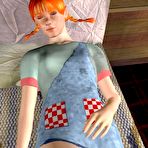 Second pic of The defloration of 3D virgin girl or little Peppy home alone