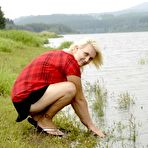 First pic of Nature Breasts - Blonde Fatty Shows Big Boobs Outdoors