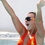 First pic of Chanelle Hayes looking sexy in pink and orange bikinies